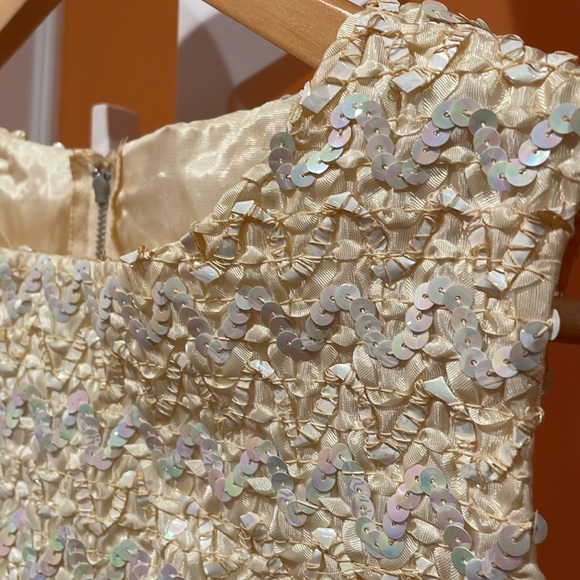 VINTAGE sequined pearlescent sleeveless pastel XS top - Picture 2 of 8